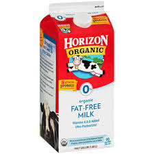 horizon organic fat free milk half