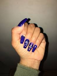 blue initials nails nails design ideas