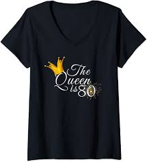 80th birthday party food ideas fitfru style. Amazon Com Womens 80th Birthday Party Gifts Ideas For Grandma Mom The Queen 80 V Neck T Shirt Clothing