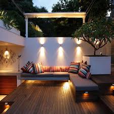 outdoor living with backyard lighting