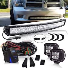 Dot Approved 42 Inch 240w Curved Led Light Bar On Grill Windshield 4inch 18w Driving Fog Light W Dt Connector Wiring Harness Rocker Switch For Offroad Boat Atv Truck Jeep Wrangler