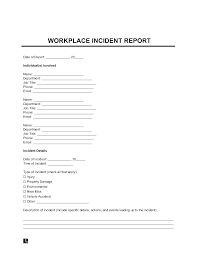 free incident report template pdf