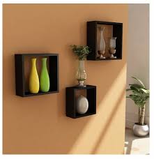 Home Sparkle Wooden Cube Wall Shelf