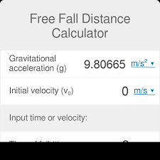Free Fall Distance Calculator