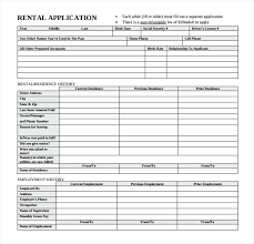 Apartment Rental Application Form Free Word Documents Download