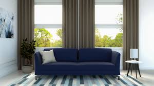 what color curtains go with blue couch