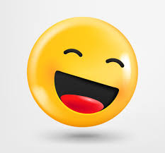 Laughing emoji 3d vector. Emoticon isolated on white background ...