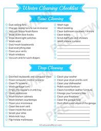 Winter Cleaning Checklist Free Printable A Cultivated Nest