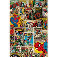 Marvel Spiderman Comic Collage Framed