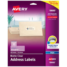 I'm trying to print some labels from a mail merge list in word 2016. Avery Address Labels Sure Feed 1 X 2 5 8 300 Clear Labels 18660 Walmart Com Walmart Com