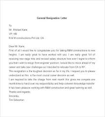 Examples Of Resignation Letter Resign Letter Sample Free Sample