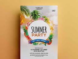 free summer party flyer template psd