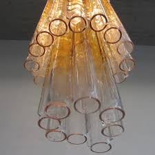 Large Calza Glass Chandelier From
