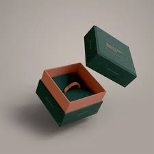 green custom logo ring jewelry box