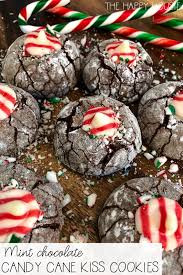 Gingerbread kisses whether you call them kisses or hugs, these cookies show nothing but love when served warm from the oven. Mint Chocolate Candy Cane Kiss Cookies A Virtual Cookie Exchange The Happy Housie