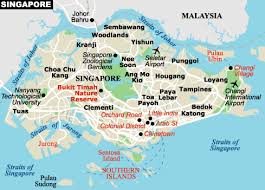 singapore map and singapore satellite image