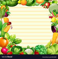 frame design with vegetables and fruits