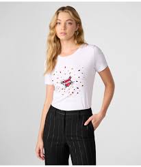 Karl Lagerfeld Paris Women's Retro Heart Logo T-Shirt
