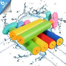 Top 30 best pool toys for kids 2020. Amazon Com Biulotter 6 Pack Foam Water Blaster Set Pool Toys Water Guns For Kids Water Gun Blaster Shooter Swimming Pool Outdoor Beach Play Game Toy Toys Games