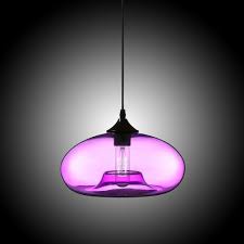 Details About Modern Plum Concave Oval Glass Hanging Pendant Lighting Cafe Bar Decor Lamp 110v