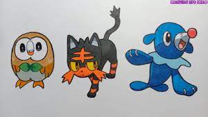 Vẽ Bộ 3 Starter pokemon Vùng ALOLA Học Vẽ POKÉMON - YouTube