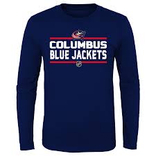 Details About Nhl Columbus Blue Jackets Long Sleeve Cotton T Shirt Top Youth Kids Fanatics
