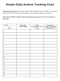 Daily Actions Tracking Chart Template Download Printable Pdf