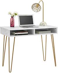Enjoy free shipping and discounts on select orders. Mid Century Modern Computer Desk Writing Table Metal Frame Wooden Table Top Grey Home Office Desks Home Garden