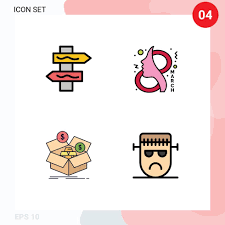 set of 4 modern ui icons symbols signs