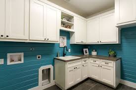 white laundry cabinets turquoise
