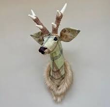 Handmade Faux Taxidermy Olive Green