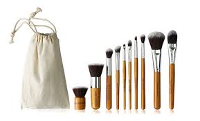 bamboo makeup brush set 10pc