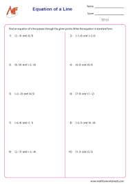 Two Point Form Worksheets Math Fun