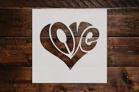 Heart Stencil Art Stencil