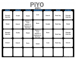 piyo workout calendar print a workout