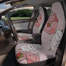 Kawaii Pink Strawberry Milk Car Seat
