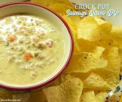 crock pot sausage queso dip cheesy