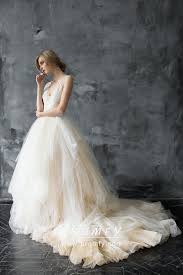 Customer reviews (131)ball gown wedding dresses with train. Ivory Champagne Tulle Ball Gown Wedding Dress Promfy