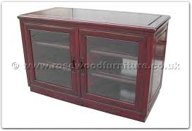 Rosewood Stereo Cabinet With 2 Glass
