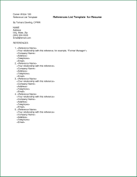 How Make Reference List For Job Resume References Template