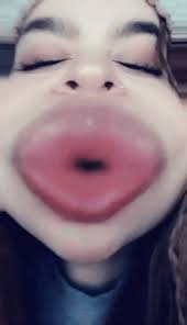 big lips funny faces filter gif