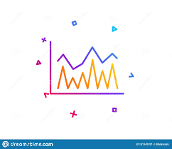 Line Chart Icon Financial Graph Sign Vector Stock Vector