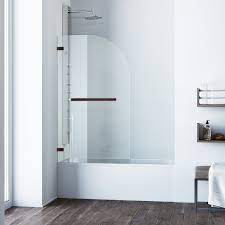 Home hardware's got you covered. Bathtub Sliding Doors Clear Glass And Antique Rubbed Bronze Hardware Vigo Orion 34 In Curved Bathtub Door With 3125 In Kitchen Bath Fixtures