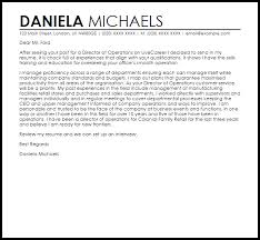 Director Of Operations Cover Letter Sample Cover Letter Templates