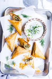 spinach and feta triangles step by step