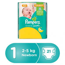 Pampers New Baby Dry Diapers Size 1 Newborn 2 5 Kg Carry Pack 21 Count