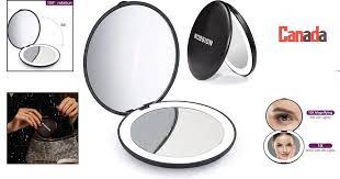 lighted portable compact mirror 10x