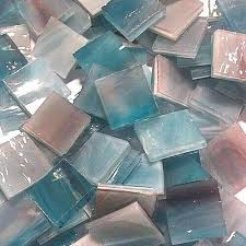 1 2 Clear Aqua Rose Stained Glass