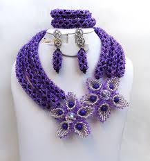netted purple beads layers nigerian