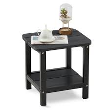 black square plastic outdoor side table